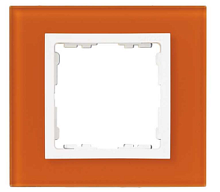 Рамка на 1 пост, S82N, оранжевый - белый (стекло) | код 82617-65 | Simon